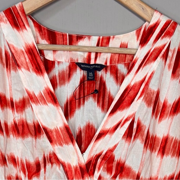 BANANA REPUBLIC FACTORY Red & White Mini Tiered Dress - Picture 2 of 7